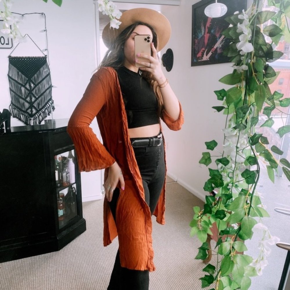 Forever 21 Burnt orange duster cardigan